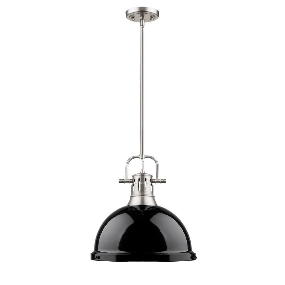 Golden Lighting Duncan Pewter and Black Steel 1-light Pendant Light With Rod