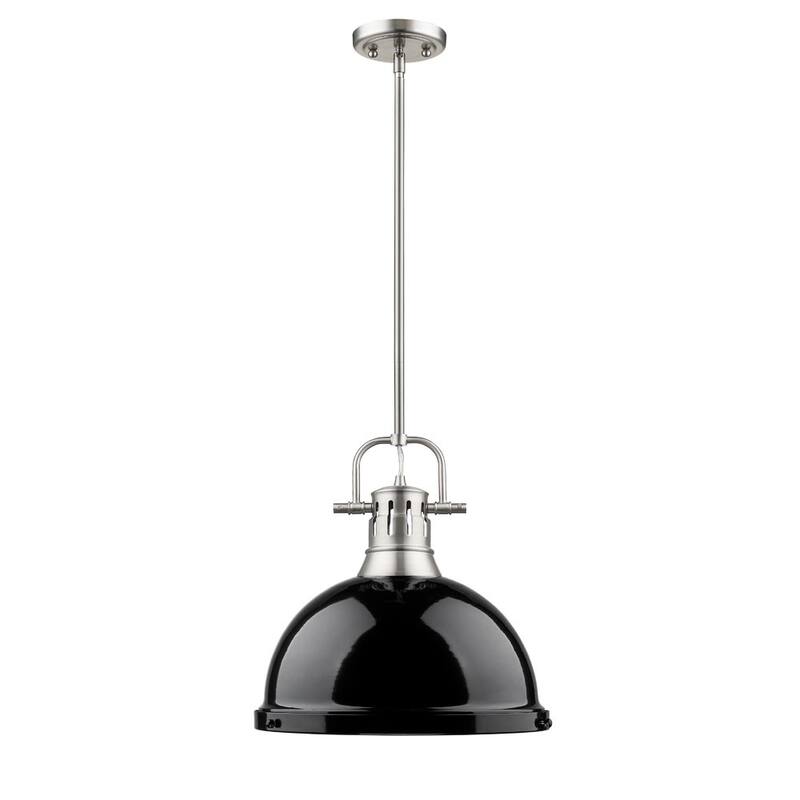 Golden Lighting Duncan Pewter and Black Steel 1-light Pendant Light With Rod