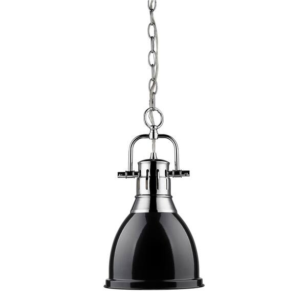 slide 2 of 3, Golden Lighting Duncan Black Chrome Small Pendant