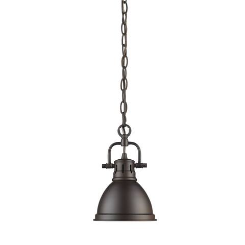 Golden Lighting Duncan Rubbed-bronze Steel Mini Pendant