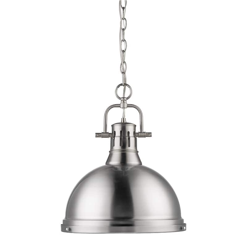 Duncan Pewter Steel 1-light Pendant with Chain