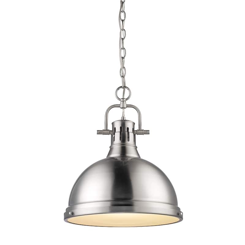 Duncan Pewter Steel 1-light Pendant with Chain