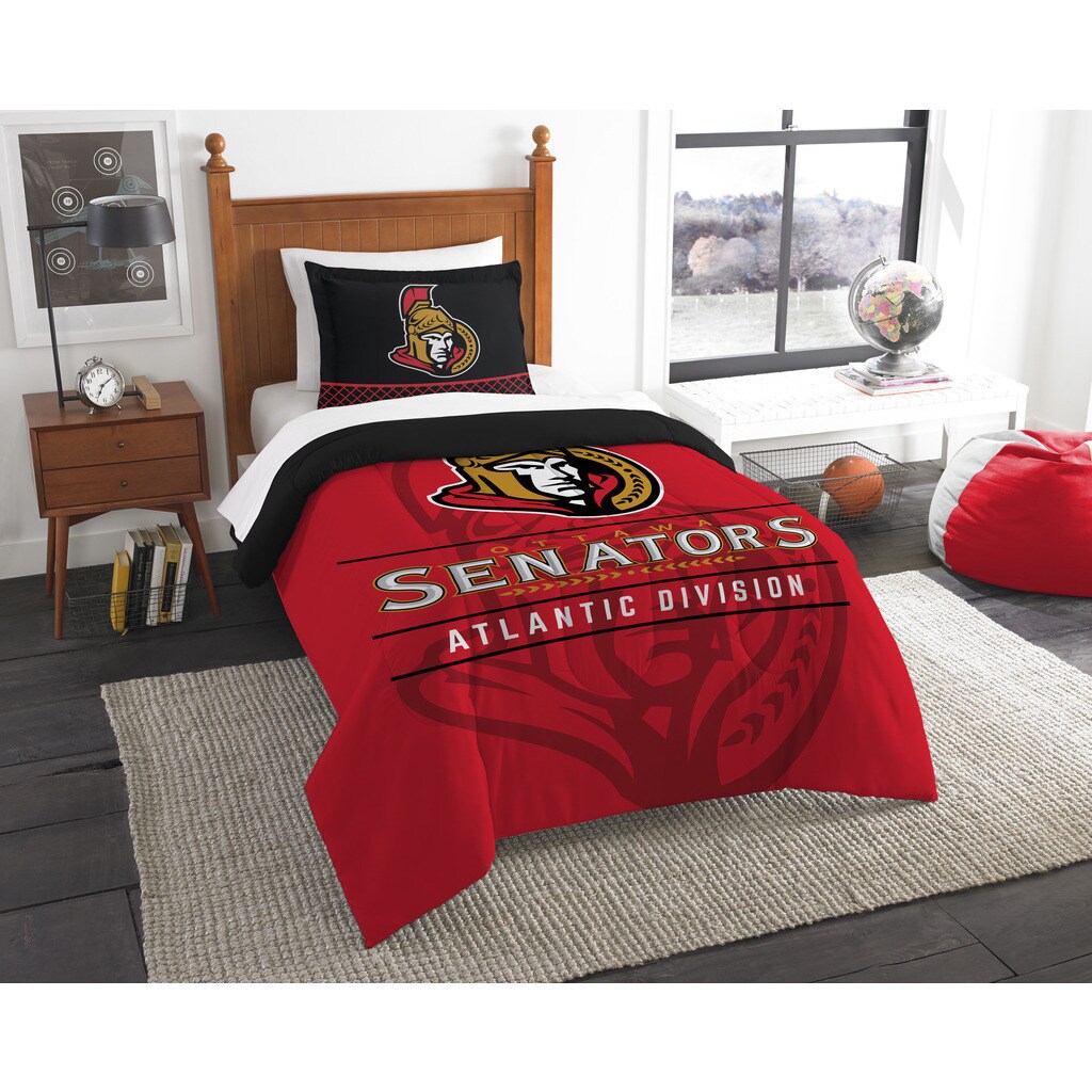 2 Pc TWIN Size Printed Comforter/Sham Set Ottawa Senators 