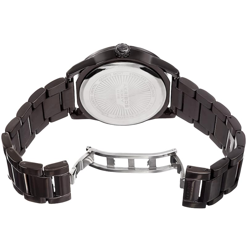 Akribos XXIV Men's Quartz Date Stainless Steel Easy-to-Read Blue Bracelet Watch