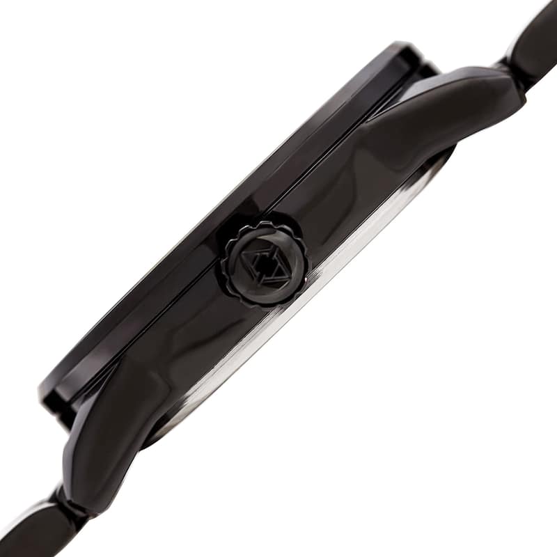 Akribos XXIV Men's Quartz Date Stainless Steel Easy-to-Read Black Bracelet Watch