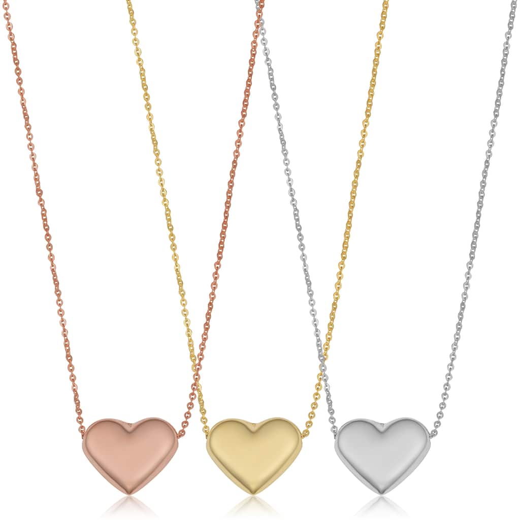 Fremada 10k Gold Heart Necklace (18 inches)
