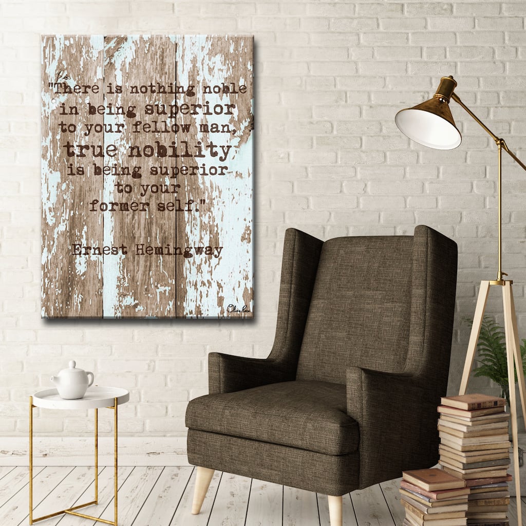 Ernest Hemingway - 'Nobility' Inspirational Canvas Art by Olivia Rose