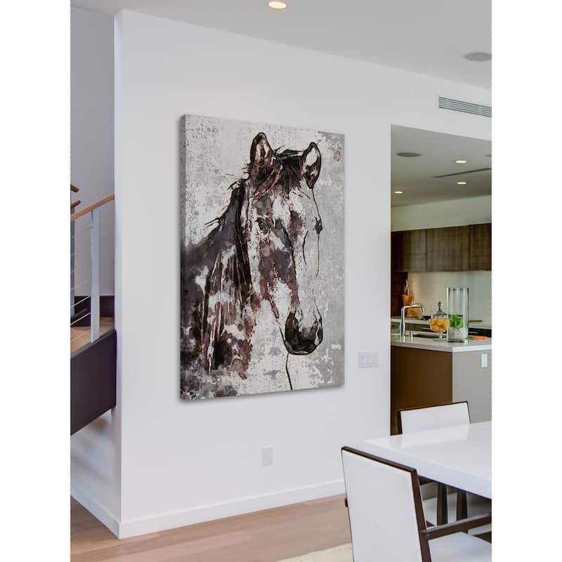 Marmont Hill - 'Frederik Horse' by Irena Orlov Painting Print on Wrapped Canvas - Multi-Color