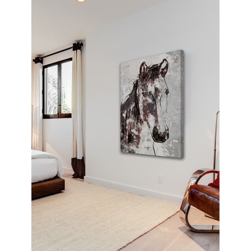 Marmont Hill - 'Frederik Horse' by Irena Orlov Painting Print on Wrapped Canvas - Multi-Color