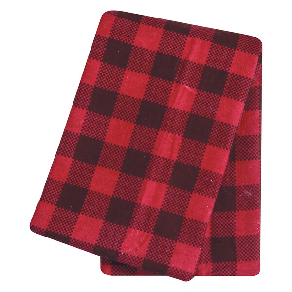 Trend Lab Brown and Red Flannel Buffalo Check Deluxe Swaddle Blanket