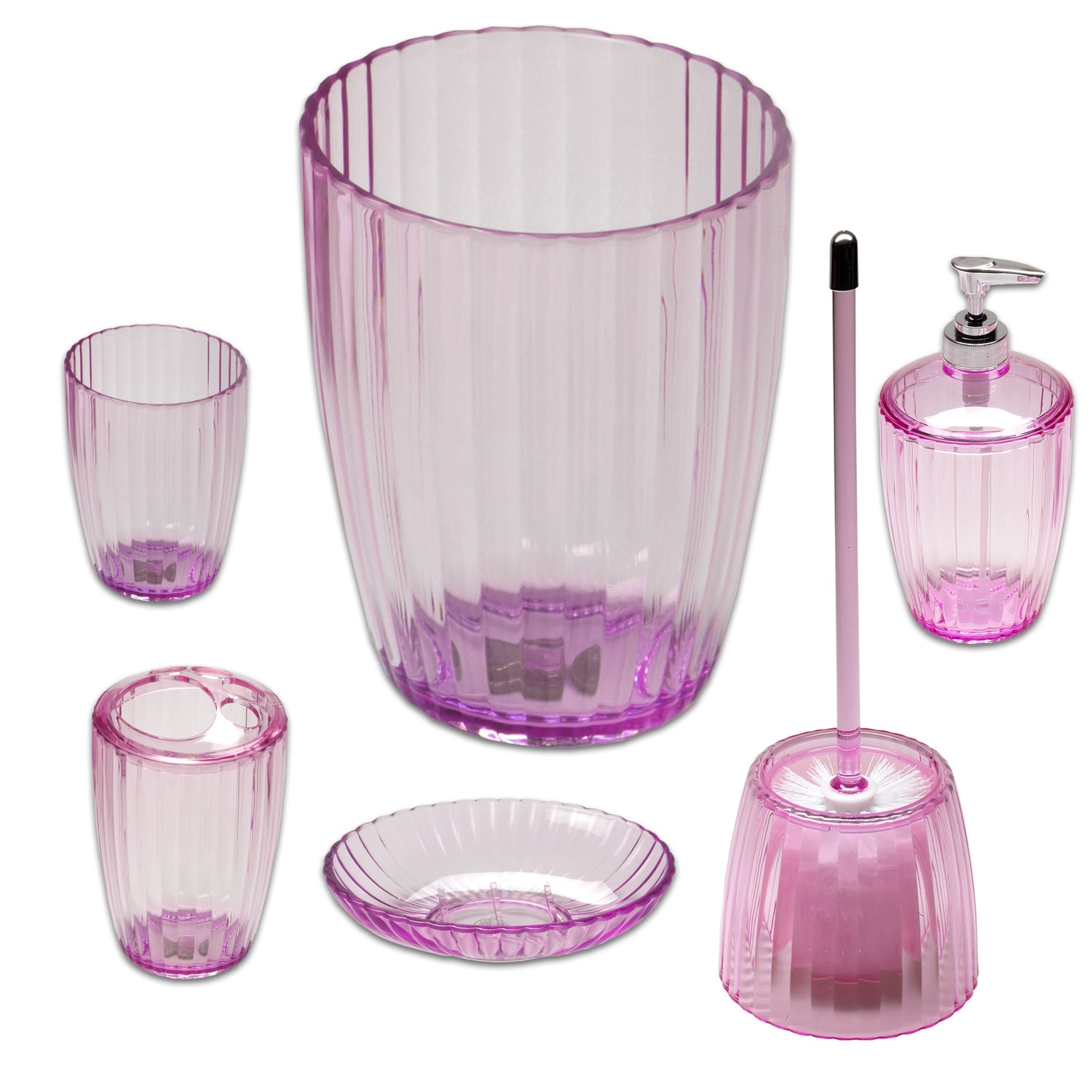 Ribbed Acrylic Bath Accessory Set or Separates | eBay