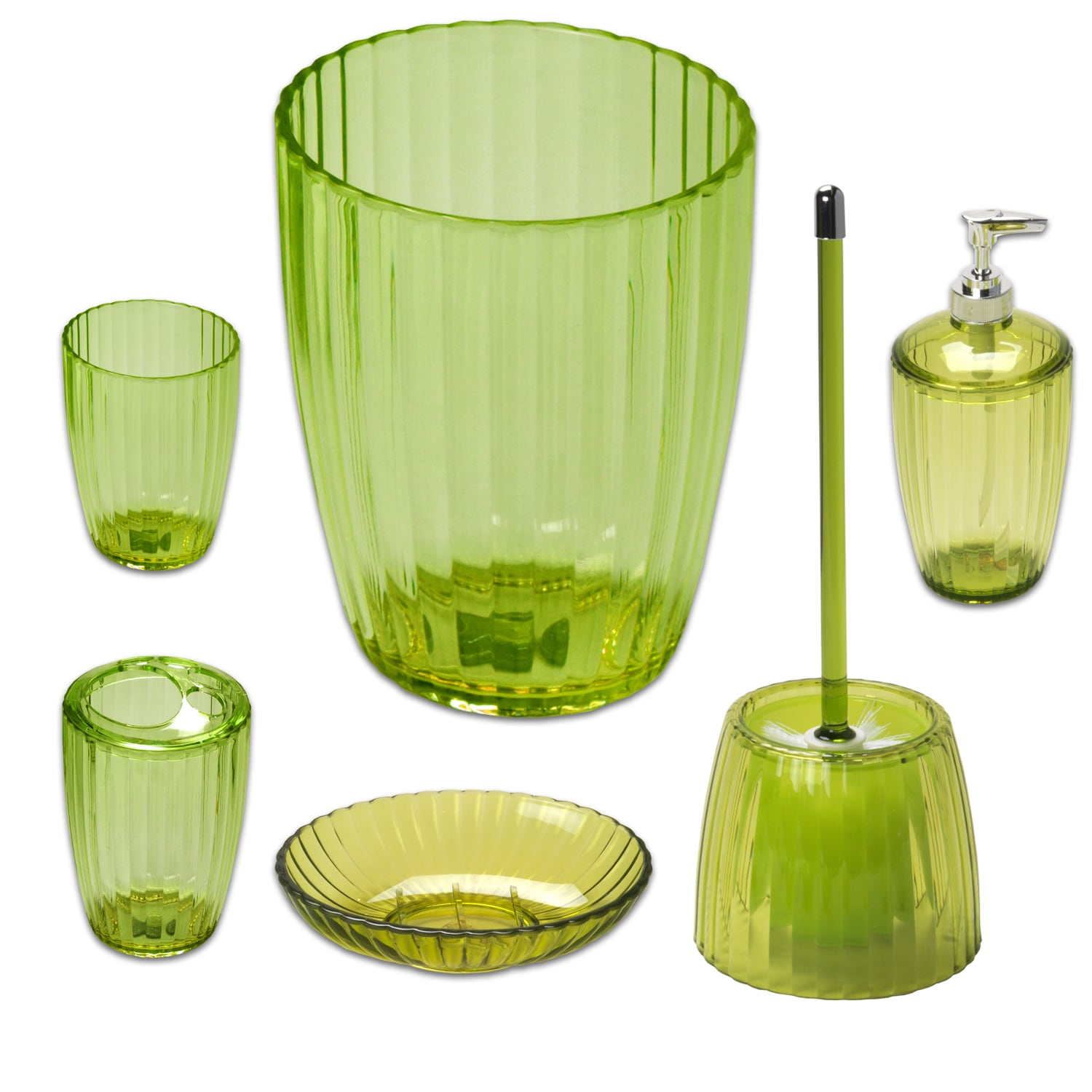Ribbed Acrylic Bath Accessory Set Or Separates On Ribbed Acrylic Bath Accessory Set