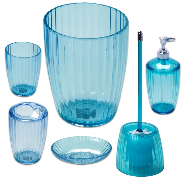 Shop Ribbed Acrylic Bath Accessory Set or Separates - On ...