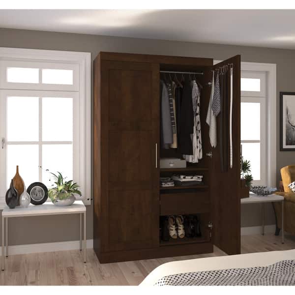 Shop Pur By Bestar 2 Door Armoire With Pullout Shoe Rack Free