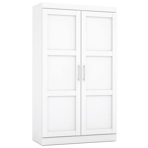 Pur by Bestar 2-door Armoire with Pullout Shoe Rack