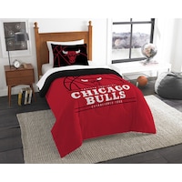 The Northwest Company Chicago Bulls Red Black White Polyester The Northwest Company Nba Chicago Bulls Reverse Slam Twin 2 Piece Comforter Set