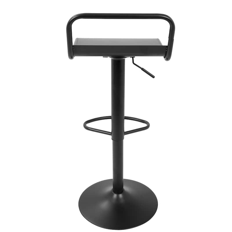 Lumisource Emery Industrial Adjustable Barstool with Swivel in Black - Set of 2 - 16.5"Lx15.5"Wx29.5-37.5"H