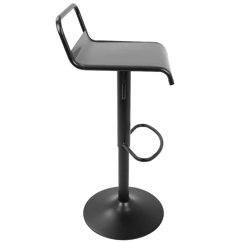 Lumisource Emery Industrial Adjustable Barstool with Swivel in Black - Set of 2 - 16.5"Lx15.5"Wx29.5-37.5"H