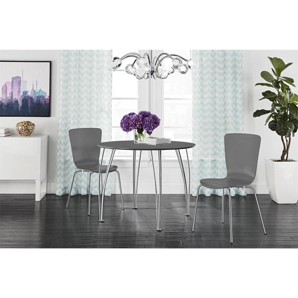 Novogratz Round Dining Table With Chrome Legs Ships Novogratz Round Dining Table With Chrome Legs Ships