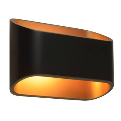 Bruck Lighting Eclipse 1 TRIAC LED Wall Sconce with Black Outer/ Gold Inner Shade