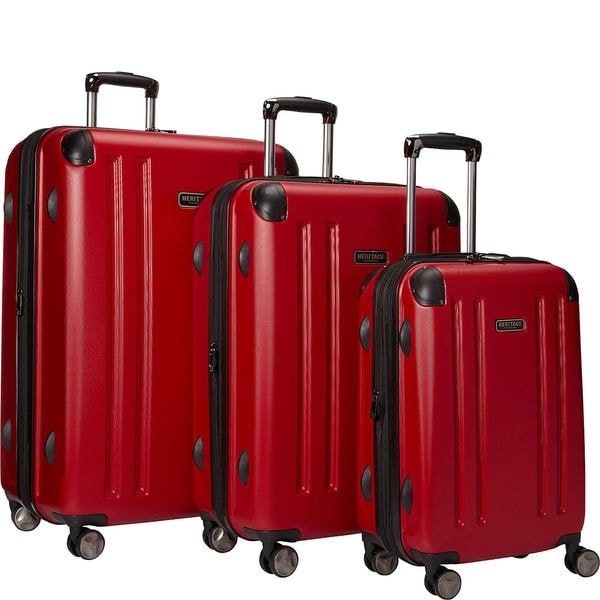 Heritage O' Hare 3-piece Expandable Hardside 8-wheel Spinner Luggage Set