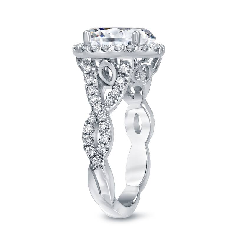 Auriya 3 1/8ctw Certified Halo Oval Diamond Engagement Ring 14k Gold