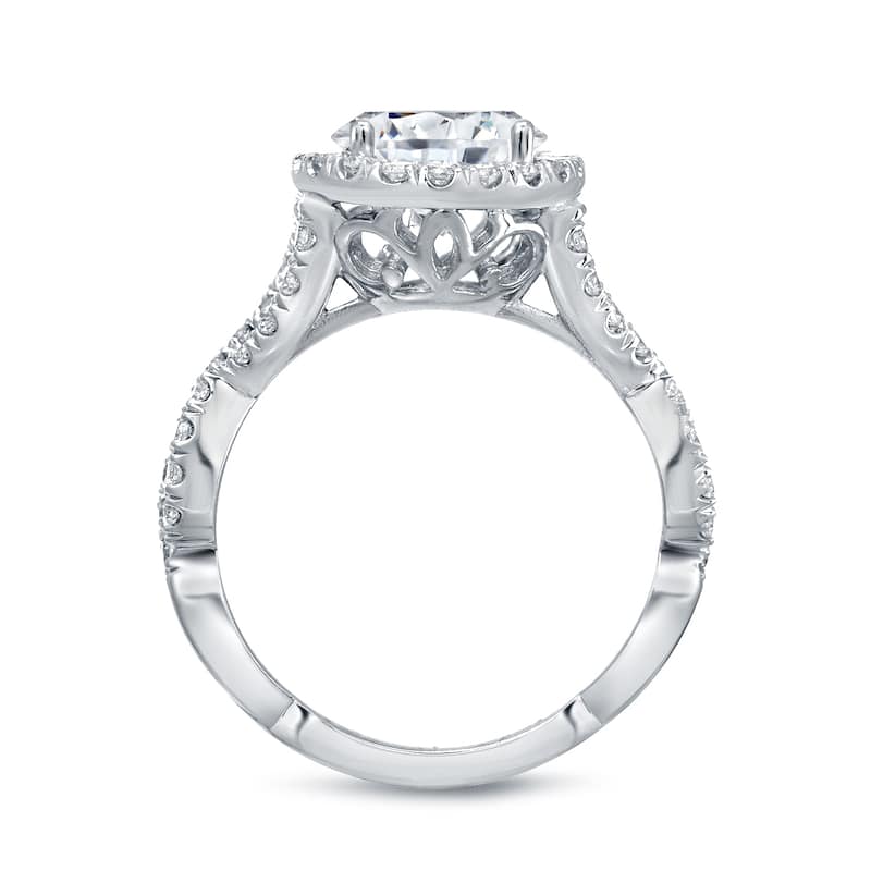 Auriya 3 1/8ctw Certified Halo Oval Diamond Engagement Ring 14k Gold