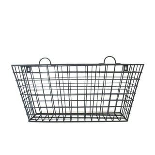 Black Metal Long Multi-functional Wall Hanging Wire Basket