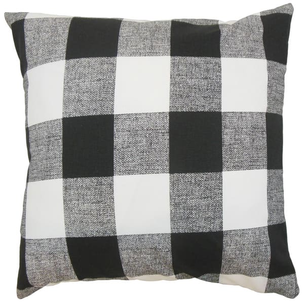 slide 1 of 1, Alfonso Plaid Euro Sham Black White