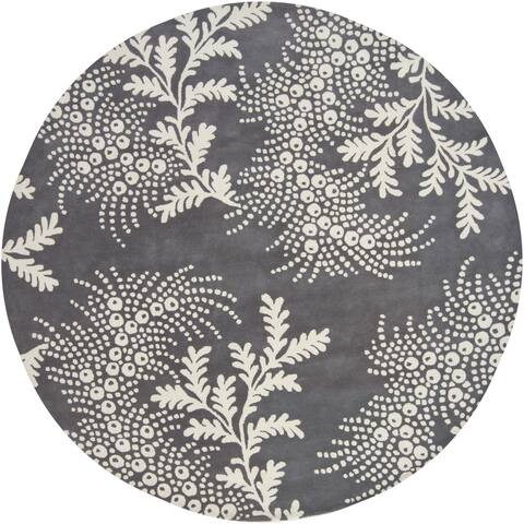 Artist's Loom Hand-Tufted Contemporary Graphic Pattern New Zealand Wool Rug (7'9" Round)
