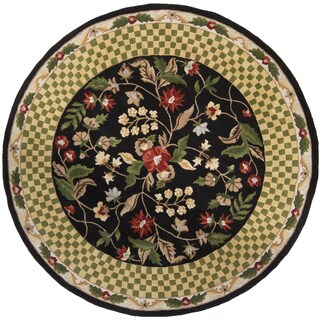 Artist's Loom Hand-Tufted Traditional Floral Pattern Wool Rug (7'9" Round)