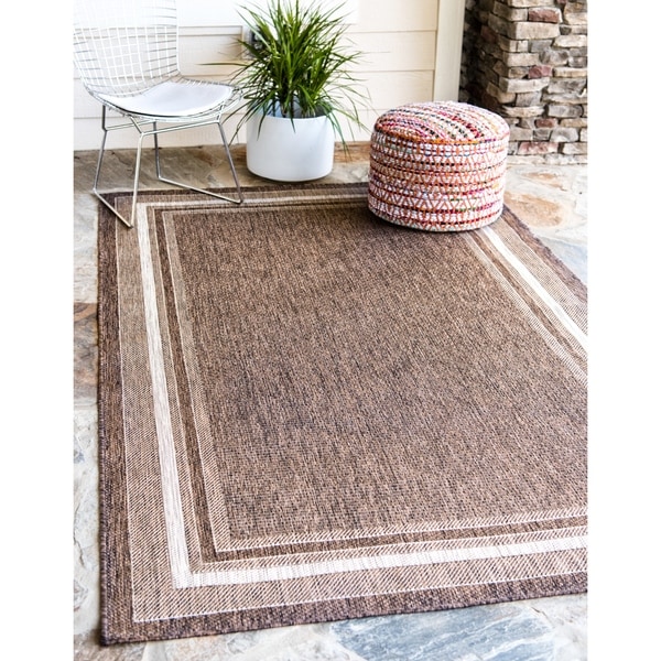 Shop Unique Loom Soft Border Outdoor Area Rug - 4&#39; x 6&#39; - Free Shipping On Orders Over $45 ...