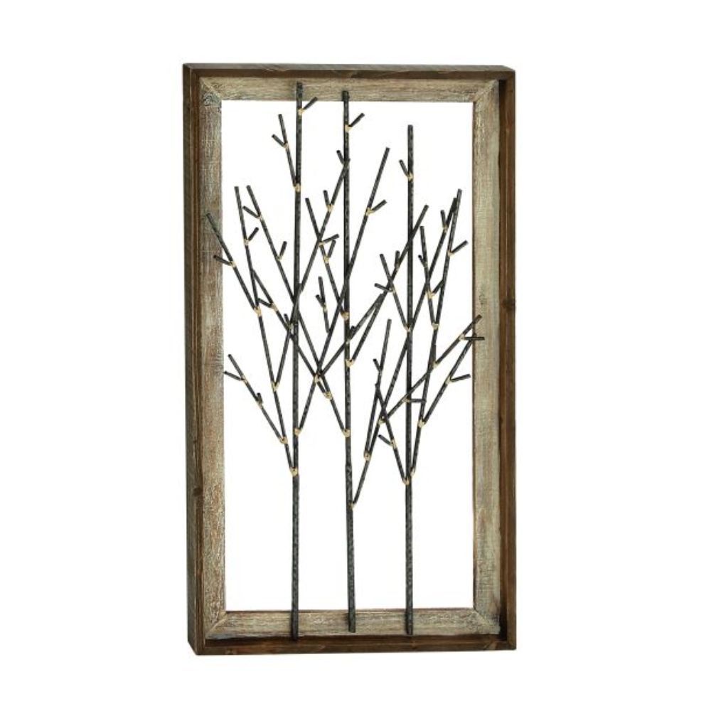 Place Brown Metal/Wood Twigs Wall Decor Multi Color Farmhouse Iron Metal Wood Place Brown Metal/Wood Twigs Wall Decor Multi Color Farmhouse Iron Metal Wood