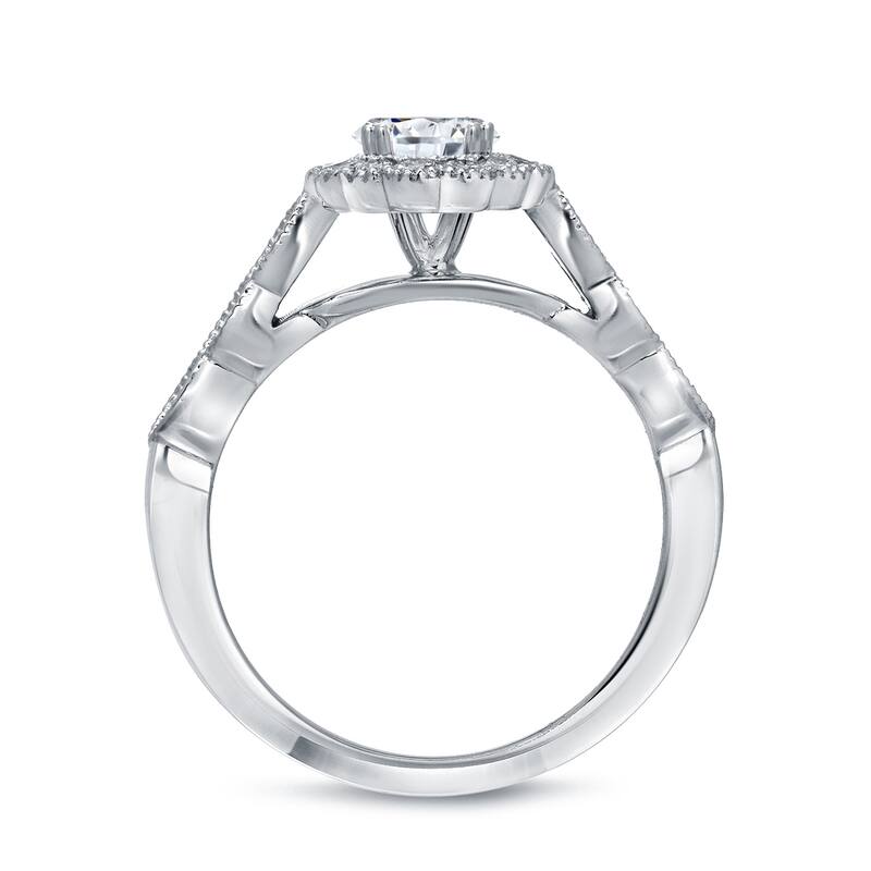 Auriya 14k Gold 1 3/5ctw Vintage Oval Halo Diamond Engagement Ring Set Certified
