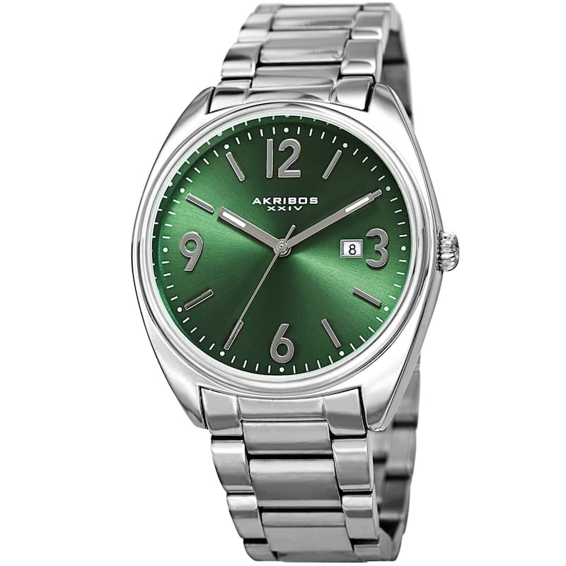 Akribos XXIV Men's Date Stainless Steel Bracelet Watch