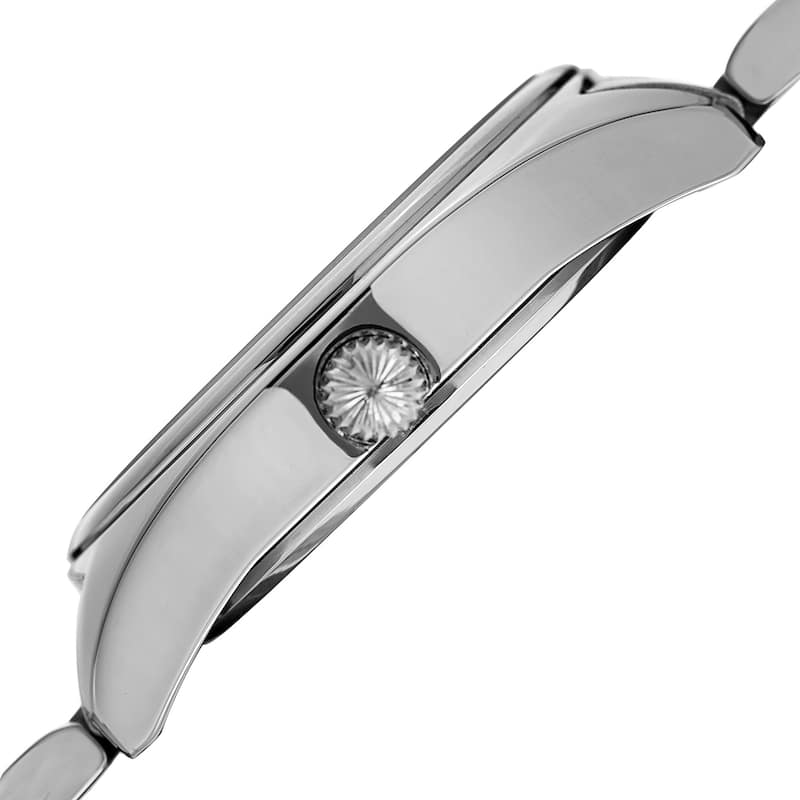Akribos XXIV Men's Quartz Date Stainless Steel Silver-Tone Bracelet Watch