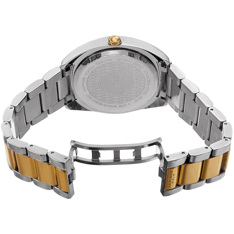 Akribos XXIV Men's Quartz Date Stainless Steel Two-Tone Bracelet Watch
