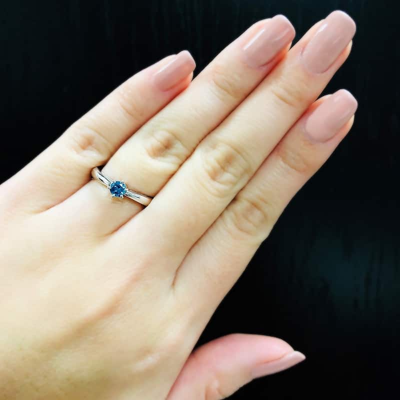Auriya 14k Gold 1/4ctw Solitaire Blue Diamond Engagement Ring 6-Prong