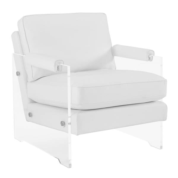 Serena White Eco Leather and Lucite Chair