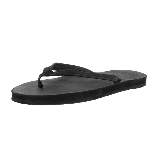 Single Layer Narrow Strap Black Sandal 