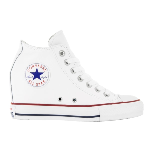 Shop Converse Women's Chuck Taylor Lux Mid White Leather Casual Shoes -  Overstock - 13344320