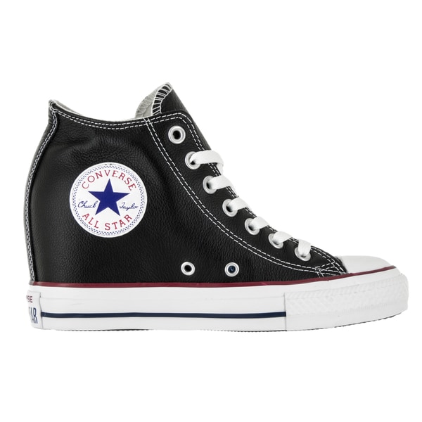Shop Converse Women's Chuck Taylor Lux Mid Black Leather Casual Shoes -  Overstock - 13344321