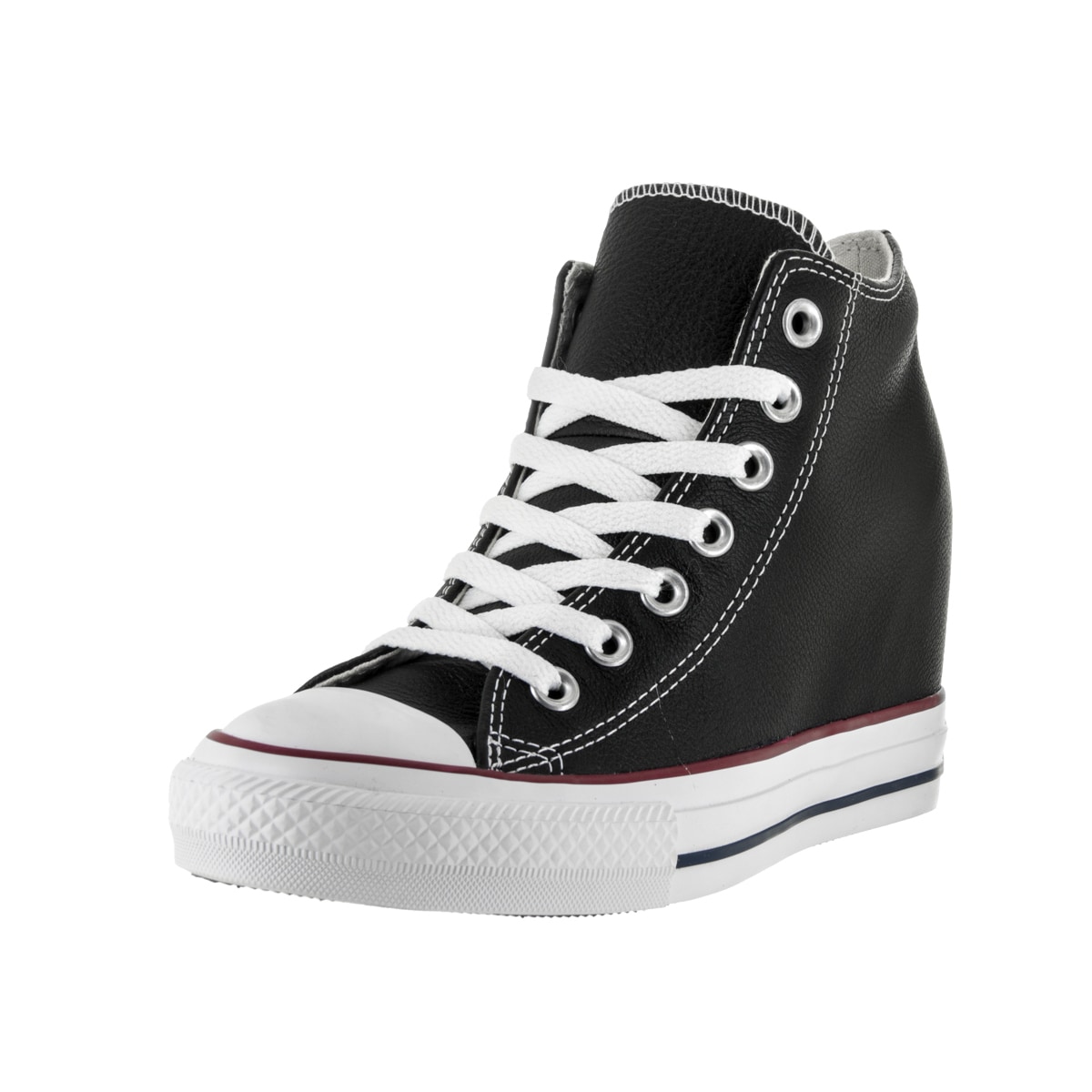 Shop Converse Women's Chuck Taylor Lux Mid Black Leather Casual Shoes -  Overstock - 13344321