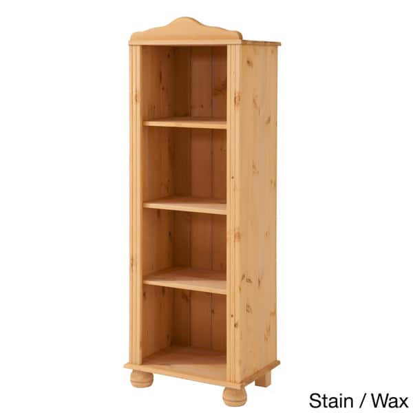 Shop Mette White Tan Brown Solid Pine Narrow Bookcase