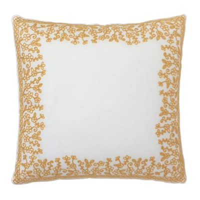 Dena Home Dream Gold Frame Embroidered Decorative Throw Pillow