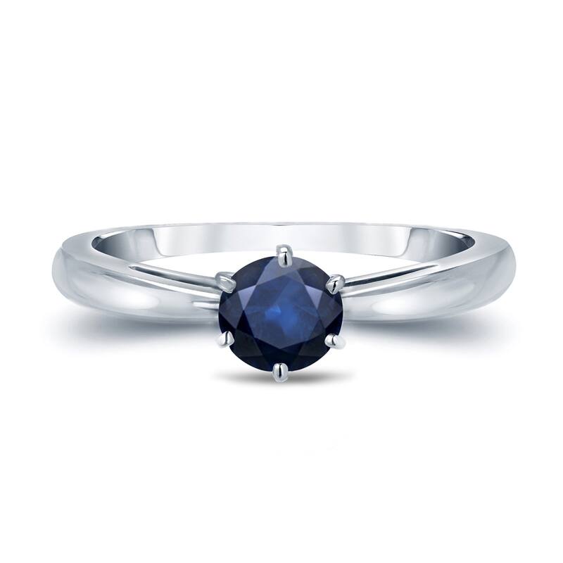 Auriya 14k Gold Blue Sapphire Solitaire Engagement Ring 1/4ct TGW