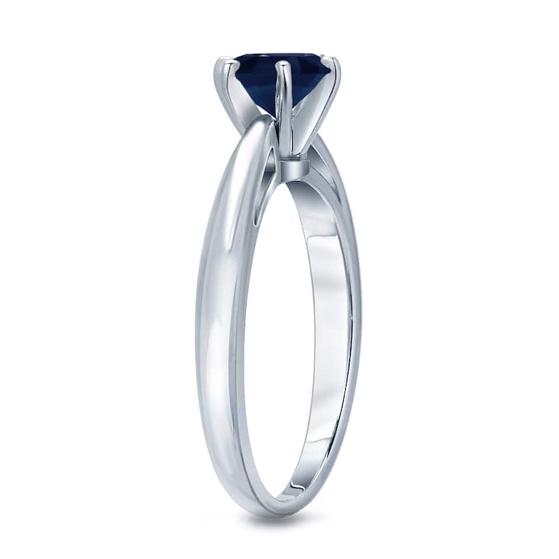 Auriya 14k Gold Blue Sapphire Solitaire Engagement Ring 1/2ct TGW