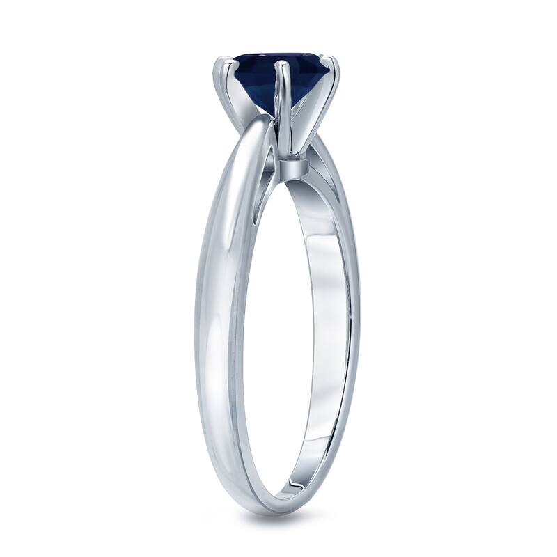 Auriya 14k Gold Blue Sapphire Solitaire Engagement Ring 1ct TGW