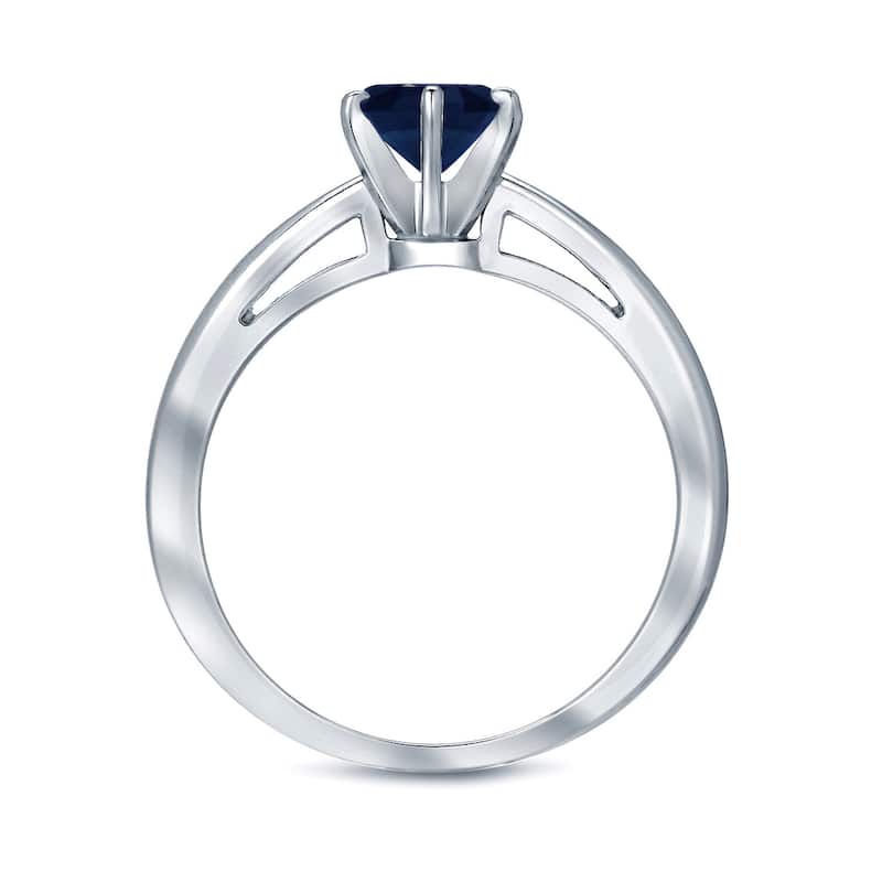 Auriya 14k Gold Blue Sapphire Solitaire Engagement Ring 1 1/4ct TGW