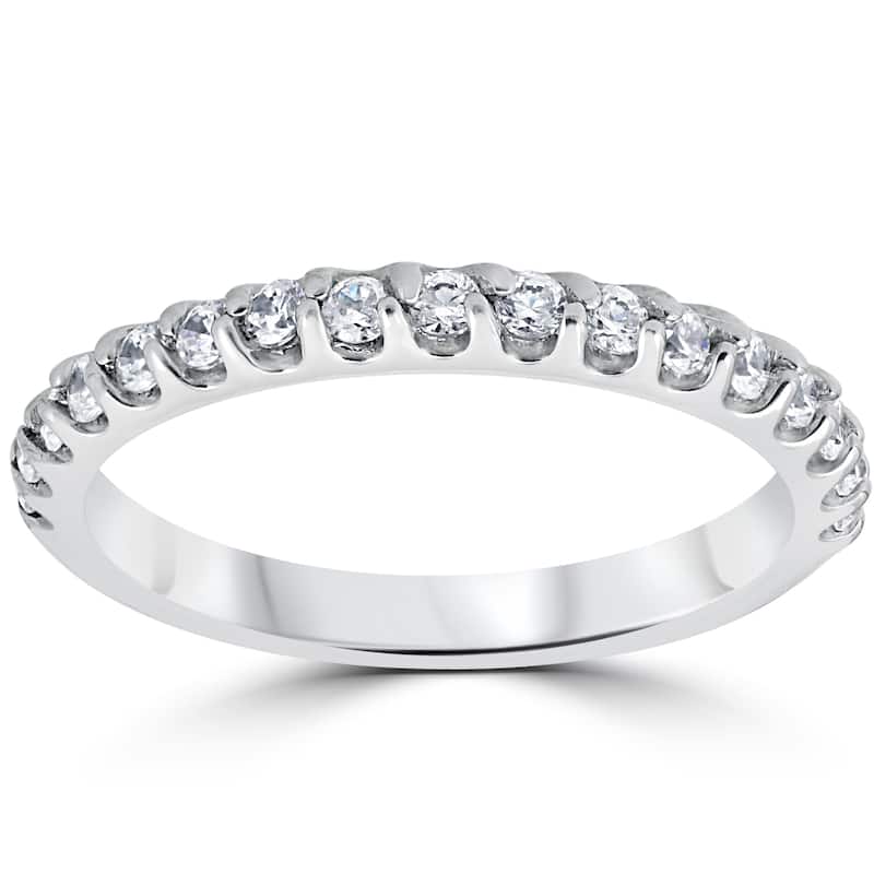 14k White Gold 1/2ct TDW Prong Diamond Wedding Ring